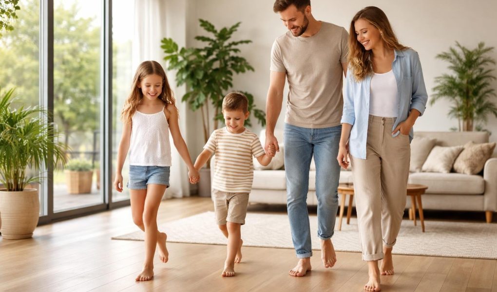 salon-moderne-famille-parquet-plantes