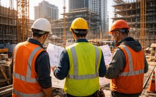 ouvriers-chantier-plans-structures-construction
