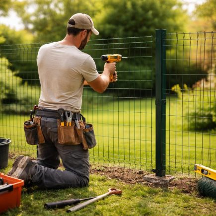 artisan-installant-cloture-jardin-ensoleille