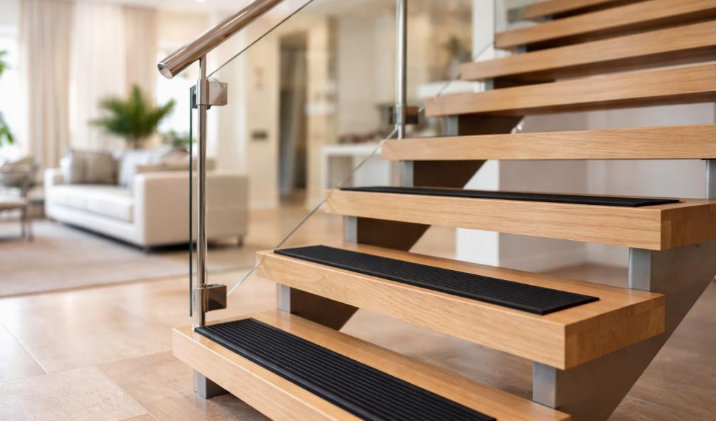 escalier-moderne-rampes-verre-antiderapantes