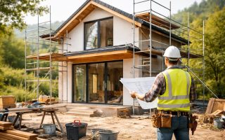 maison-moderne-construction-ouvrier-echafaudages