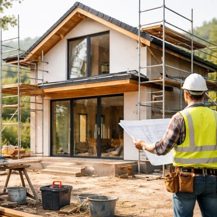 maison-moderne-construction-ouvrier-echafaudages