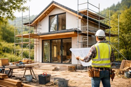 maison-moderne-construction-ouvrier-echafaudages