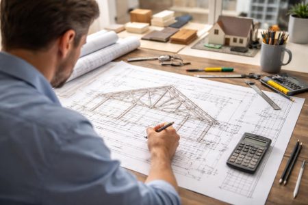 architecte-plan-table-outils-échantillons