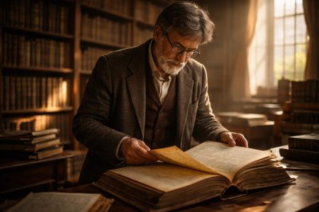 chercheur-registre-bibliotheque-rayons-soleil