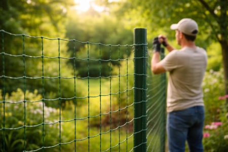 personne-installant-cloture-jardin-verdure