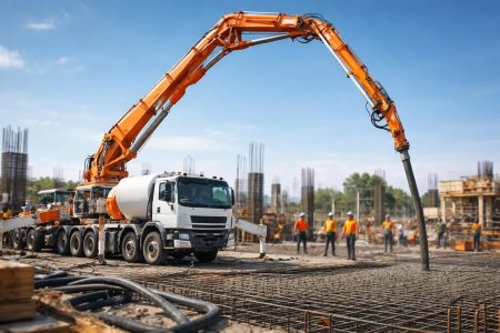 pompe-beton-travailleurs-chantier-ciel-bleu