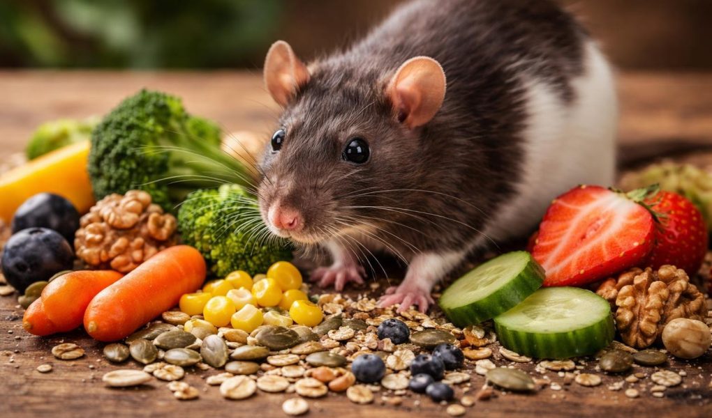 rat-sain-nourriture-variée-bois