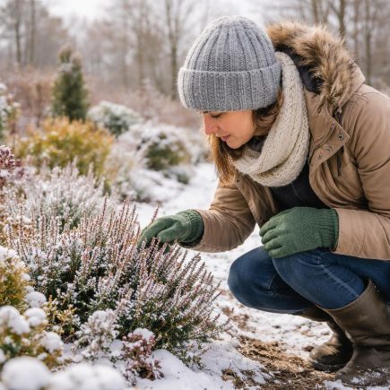 jardin-neige-personne-gants-arbres